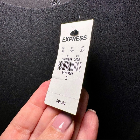 Express women’s size 2 crew neck long sleeve black romper. - Picture 3 of 5